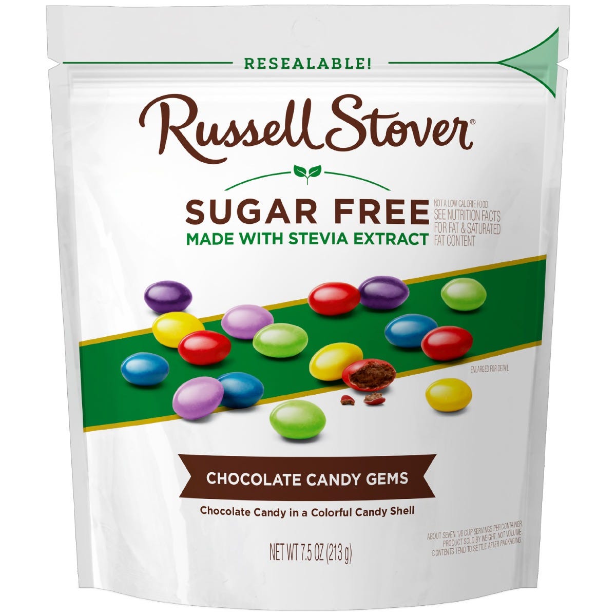 Sugar Free Candy Coated Chocolate Peanut Gems 7.5 oz. bag
