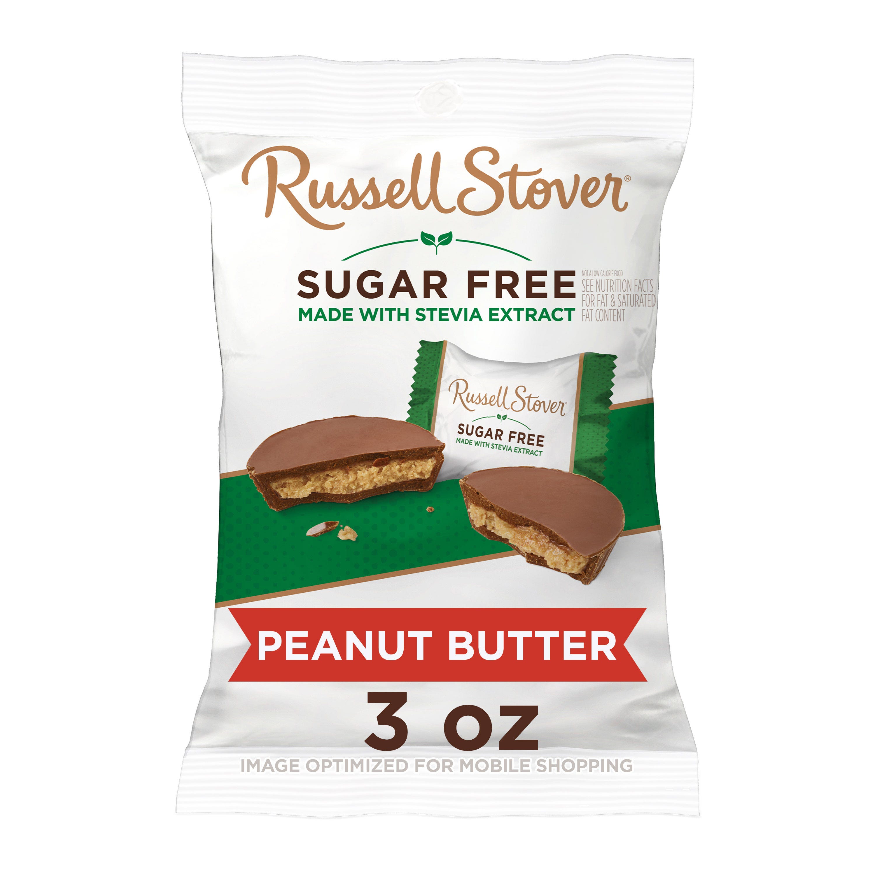 Sugar Free Peanut Butter Cups in Chocolate Candy, 3 oz. Bag