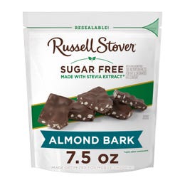Sugar Free Dark Chocolate Candy Almond & Sea Salt Bark, 7.5 oz. bag