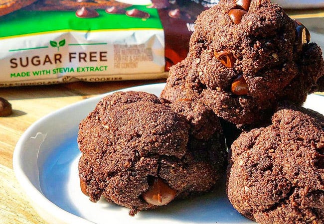 Sugar Free Dark Chocolate Fudge Cookies