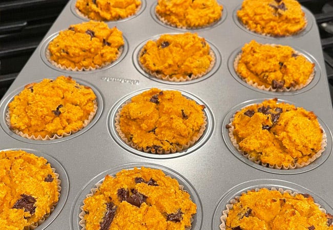 Joy Bites Chocolate Chunk Pumpkin Muffins