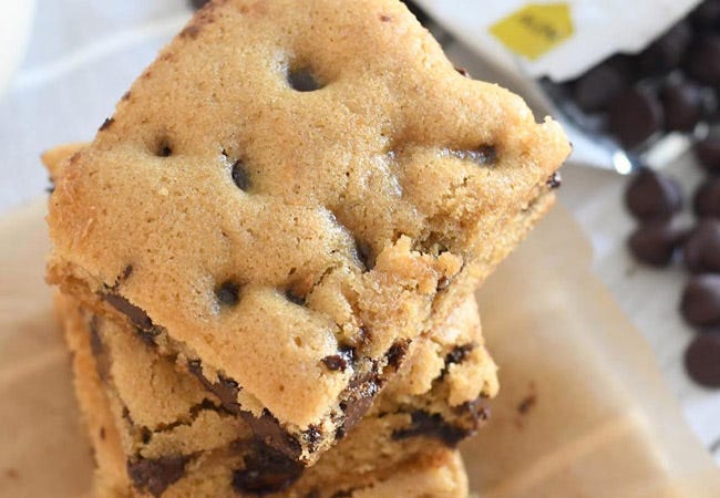 Sugar Free Chocolate Chip Blondies