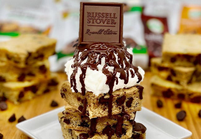 Sugar Free Cinnamon Spice Chocolate Chip Blonde Brownie Sundae