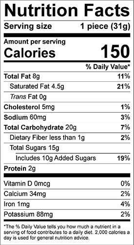 milk chocolate dipped oreos nutritionals