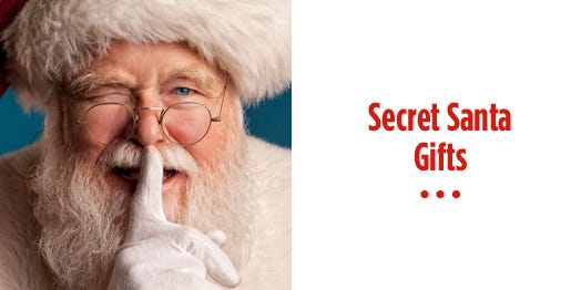 picture of Santa Clause with finger in front of his lips