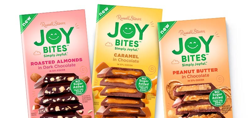 Joy Bites bars Joy Bites boxes